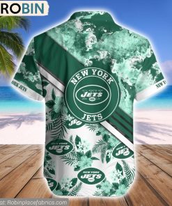 New York Jets Watercolor Pattern Hibiscus Hawaiian Shirt
