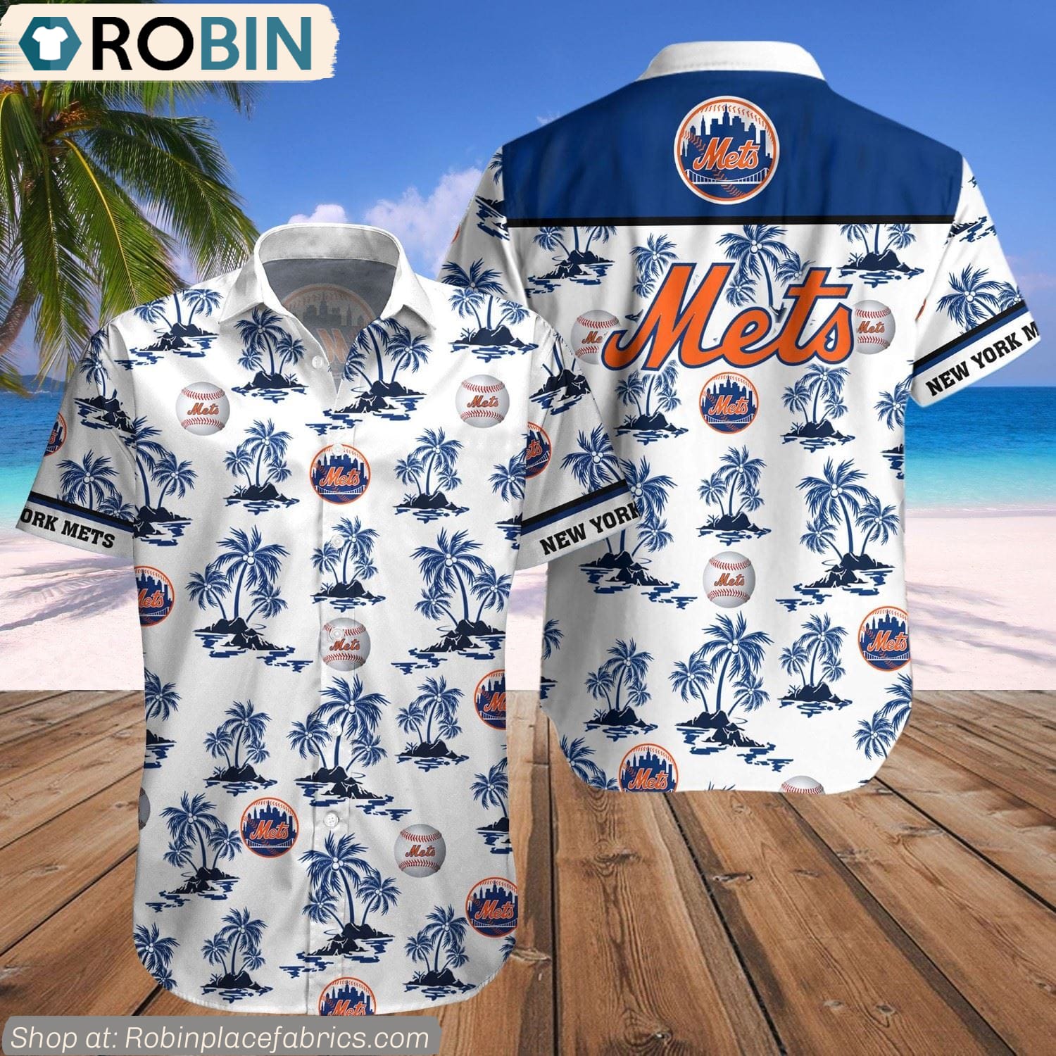 New York Mets Palm Island Pattern MLB Hawaiian Shirt