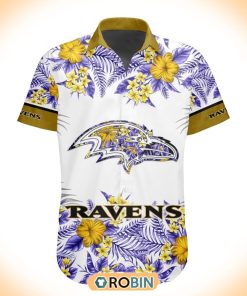 NFL Baltimore Ravens Special Floral Hawaiian Button Shirt NFL Baltimore Ravens Special Floral Hawaiian Button Shirt