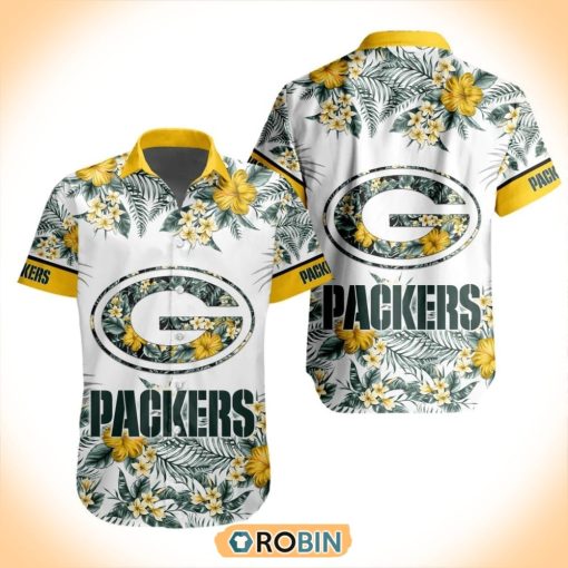 NFL Green Bay Packers Special Floral Hawaiian Button Shirt
