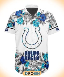 NFL Indianapolis Colts Special Floral Hawaiian Button Shirt NFL Indianapolis Colts Special Floral Hawaiian Button Shirt