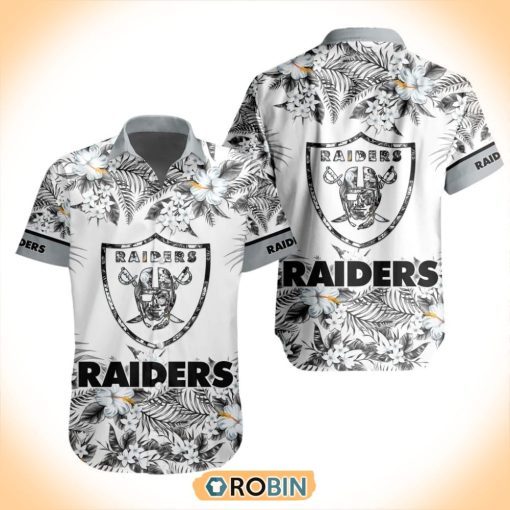 NFL Las Vegas Raiders Special Floral Hawaiian Button Shirt