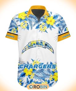 NFL Los Angeles Chargers Special Floral Hawaiian Button Shirt