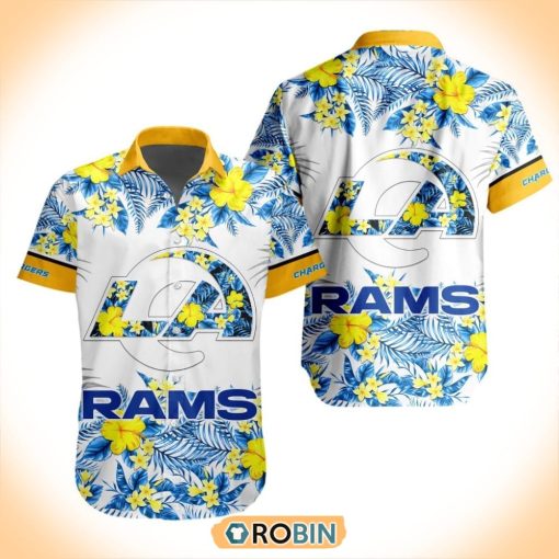 NFL Los Angeles Rams Special Floral Hawaiian Button Shirt