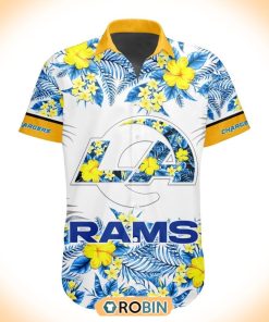 NFL Los Angeles Rams Special Floral Hawaiian Button Shirt