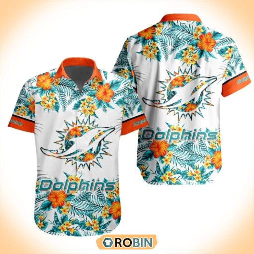 NFL Miami Dolphins Special Floral Hawaiian Button Shirt