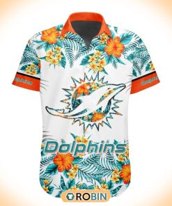 NFL Miami Dolphins Special Floral Hawaiian Button Shirt NFL Miami Dolphins Special Floral Hawaiian Button Shirt