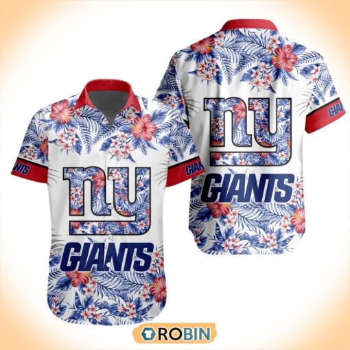 NFL New York Giants Special Floral Hawaiian Button Shirt