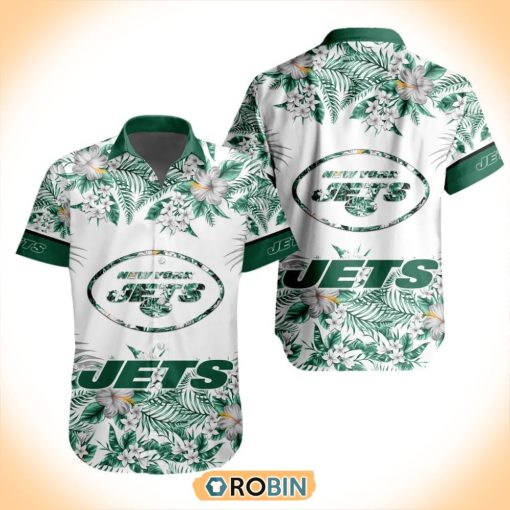 NFL New York Jets Special Floral Hawaiian Button Shirt