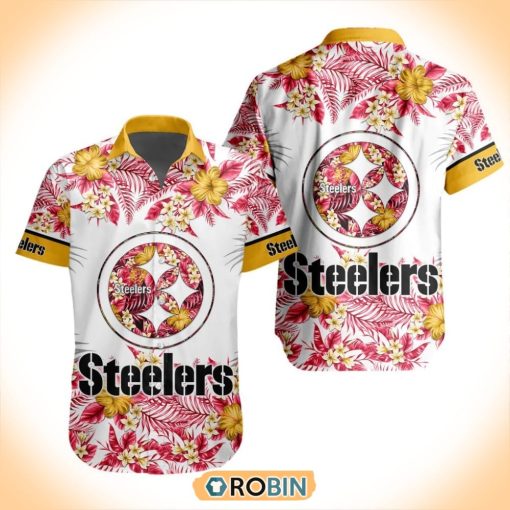 NFL Pittsburgh Steelers Special Floral Hawaiian Button Shirt