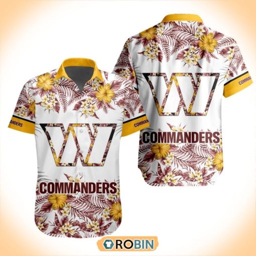 NFL Washington Commanders Special Floral Hawaiian Button Shirt
