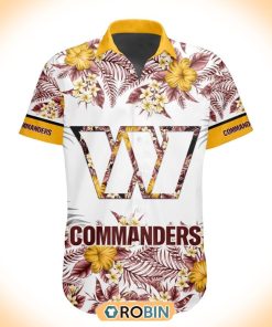 NFL Washington Commanders Special Floral Hawaiian Button Shirt
