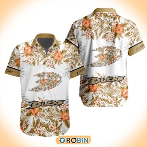NHL Anaheim Ducks Special Floral Hawaiian Button Shirt