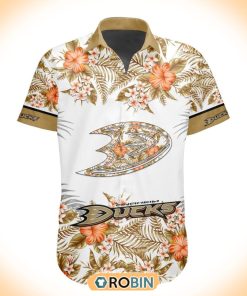 NHL Anaheim Ducks Special Floral Hawaiian Button Shirt NHL Anaheim Ducks Special Floral Hawaiian Button Shirt