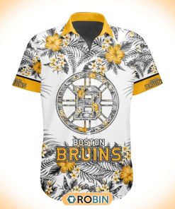 NHL Boston Bruins Special Floral Hawaiian Button Shirt NHL Boston Bruins Special Floral Hawaiian Button Shirt
