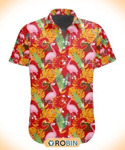 NHL Calgary Flames Flamingo Flowers Hawaiian Shirt NHL Calgary Flames Flamingo Flowers Hawaiian Shirt
