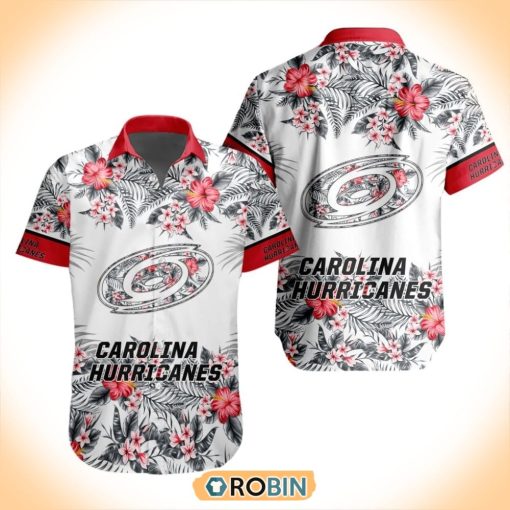 NHL Carolina Hurricanes Special Floral Hawaiian Button Shirt