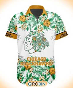 NHL Chicago Blackhawks Special Floral Hawaiian Button Shirt NHL Chicago Blackhawks Special Floral Hawaiian Button Shirt