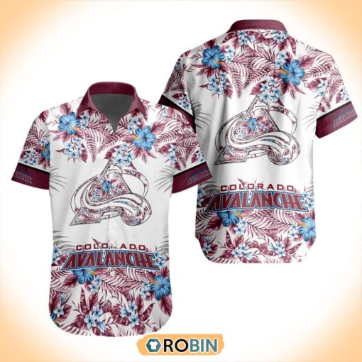 NHL Colorado Avalanche Special Floral Hawaiian Button Shirt