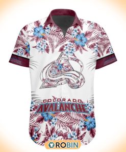 NHL Colorado Avalanche Special Floral Hawaiian Button Shirt NHL Colorado Avalanche Special Floral Hawaiian Button Shirt
