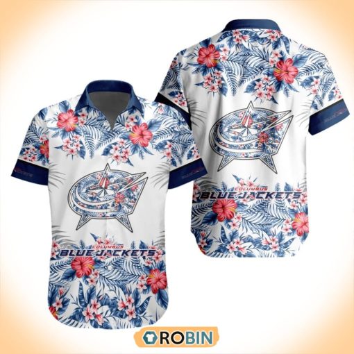 NHL Columbus Blue Jackets Special Floral Hawaiian Button Shirt