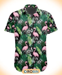 NHL Dallas Stars Flamingo Flowers Hawaiian Shirt NHL Dallas Stars Flamingo Flowers Hawaiian Shirt