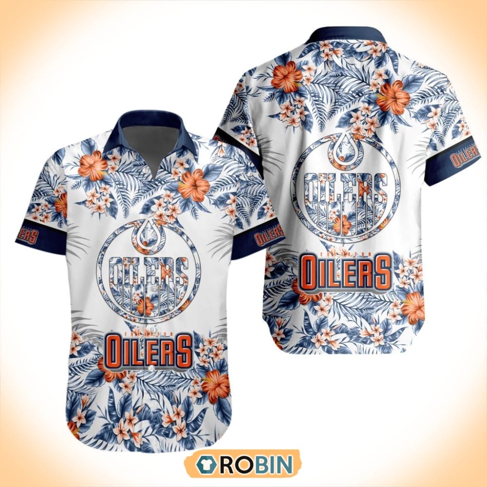 NHL Edmonton Oilers Special Floral Hawaiian Button Shirt