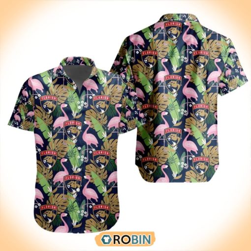 NHL Florida Panthers Flamingo Flowers Hawaiian Shirt