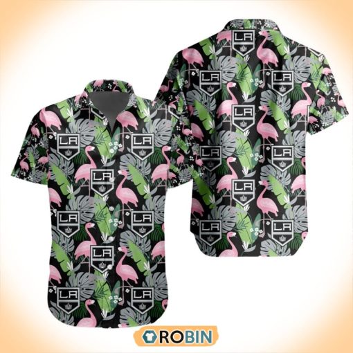 NHL Los Angeles Kings Flamingo Flowers Hawaiian Shirt