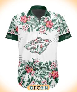 NHL Minnesota Wild Special Floral Hawaiian Button Shirt NHL Minnesota Wild Special Floral Hawaiian Button Shirt