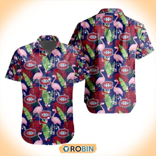 NHL Montreal Canadiens Flamingo Flowers Hawaiian Shirt