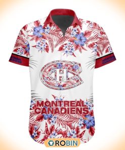 NHL Montreal Canadiens Special Floral Hawaiian Button Shirt NHL Montreal Canadiens Special Floral Hawaiian Button Shirt