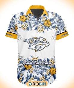 NHL Nashville Predators Special Floral Hawaiian Button Shirt NHL Nashville Predators Special Floral Hawaiian Button Shirt