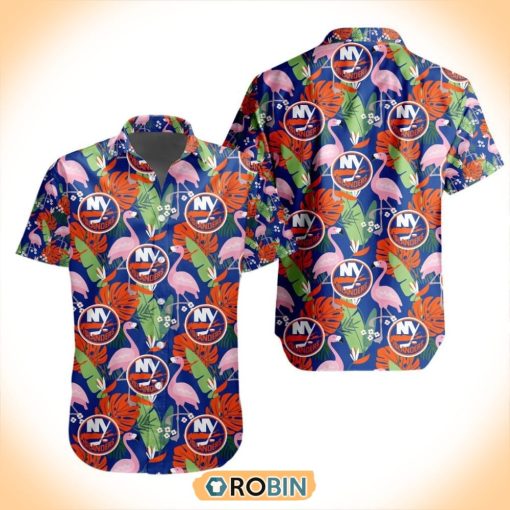 NHL New York Islanders Flamingo Flowers Hawaiian Shirt