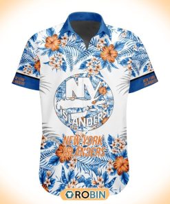 NHL New York Islanders Special Floral Hawaiian Button Shirt NHL New York Islanders Special Floral Hawaiian Button Shirt