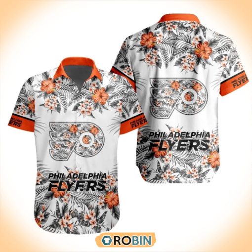 NHL Philadelphia Flyers Special Floral Hawaiian Button Shirt