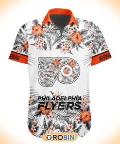 NHL Philadelphia Flyers Special Floral Hawaiian Button Shirt NHL Philadelphia Flyers Special Floral Hawaiian Button Shirt