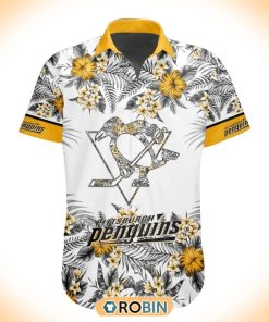 NHL Pittsburgh Penguins Special Floral Hawaiian Button Shirt NHL Pittsburgh Penguins Special Floral Hawaiian Button Shirt