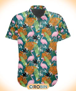 NHL San Jose Sharks Flamingo Flowers Hawaiian Shirt NHL San Jose Sharks Flamingo Flowers Hawaiian Shirt