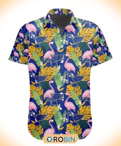 NHL St. Louis Blues Flamingo Flowers Hawaiian Shirt