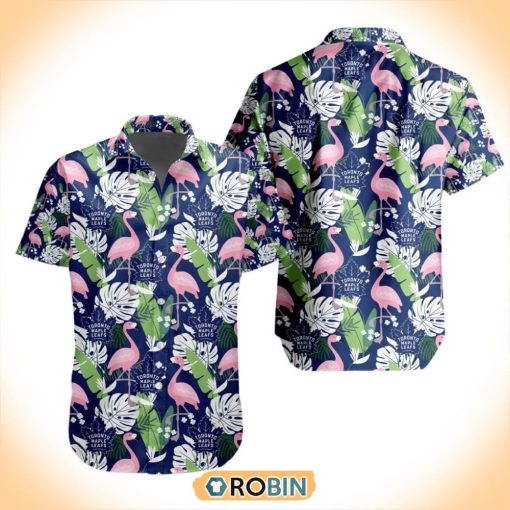 NHL Toronto Maple Leafs Flamingo Flowers Hawaiian Shirt