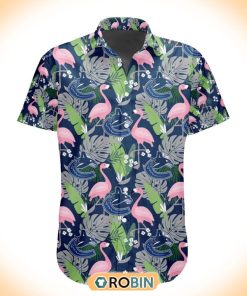 NHL Vancouver Canucks Flamingo Flowers Hawaiian Shirt NHL Vancouver Canucks Flamingo Flowers Hawaiian Shirt
