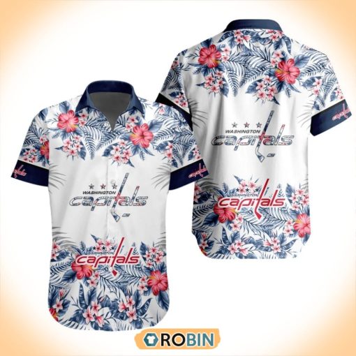 NHL Washington Capitals Special Floral Hawaiian Button Shirt
