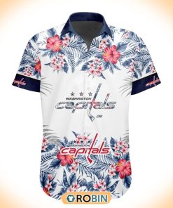 NHL Washington Capitals Special Floral Hawaiian Button Shirt NHL Washington Capitals Special Floral Hawaiian Button Shirt