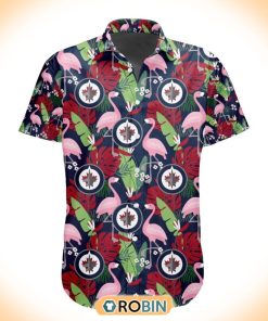 NHL Winnipeg Jets Flamingo Flowers Hawaiian Shirt NHL Winnipeg Jets Flamingo Flowers Hawaiian Shirt