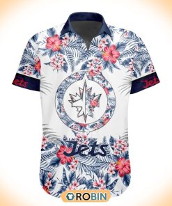 NHL Winnipeg Jets Special Floral Hawaiian Button Shirt NHL Winnipeg Jets Special Floral Hawaiian Button Shirt
