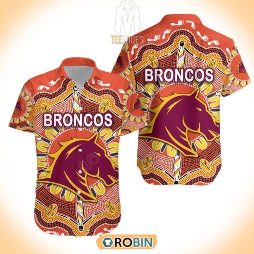 NRL Brisbane Hawaiian Shirt Broncos Indigenous Warm Vibes