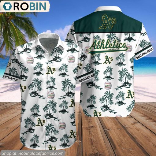 Oakland Athletics Palm Island Pattern MLB Hawaiian Shirt