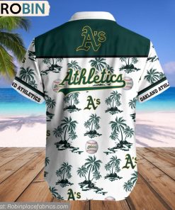 Oakland Athletics Palm Island Pattern MLB Hawaiian Shirt Oakland Athletics Palm Island Pattern MLB Hawaiian Shirt