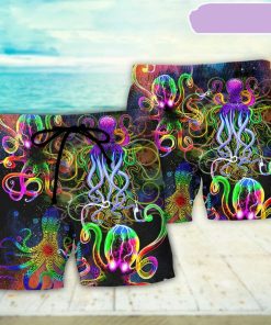 Octopus With Jellyfish Sea Life Beach Short, Gift for Holiday Summer